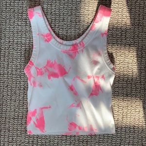 Pink tie dye tank top